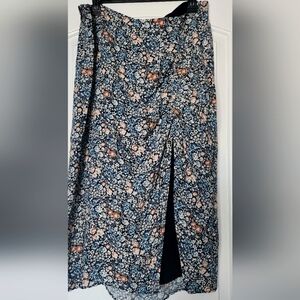 Abercrombie & Fitch Floral Midi Skirt - Blue and Pink